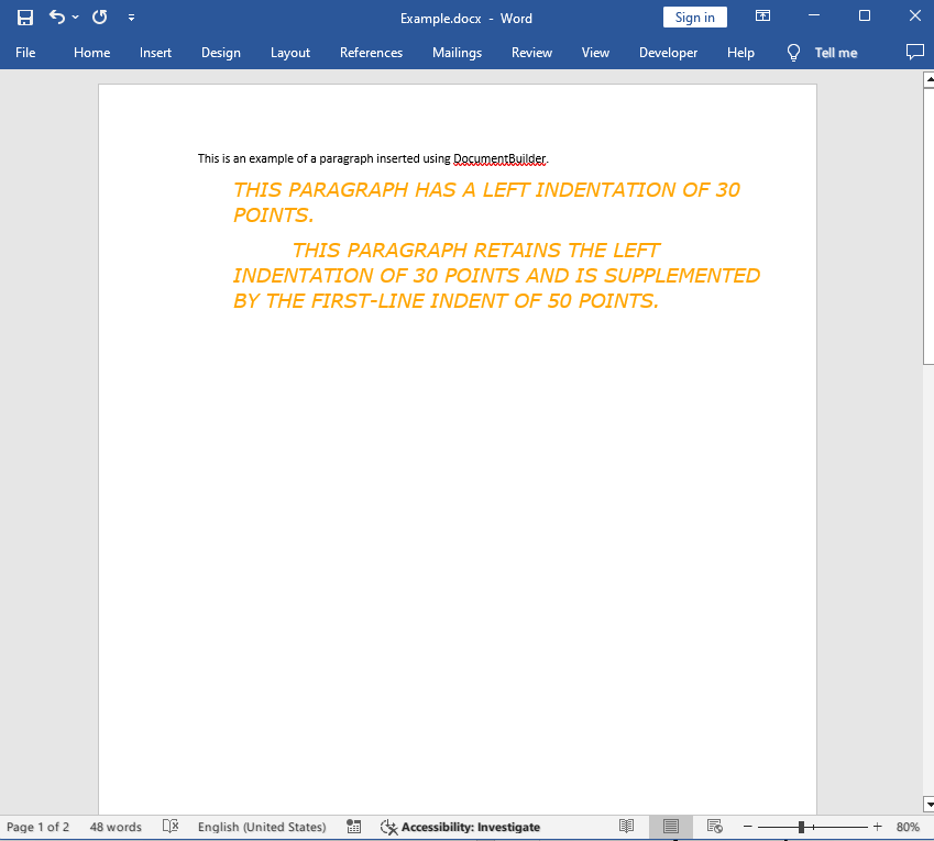 inserting paragraph